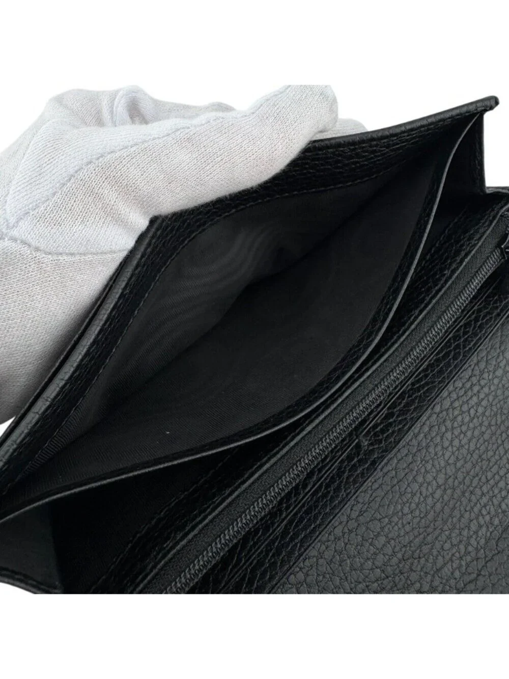 Gucci Continental Wallet GG Marmont Leather Black